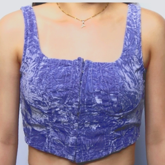 wild fable Tops - Wild Fable M purple Crushed Velvet Corset